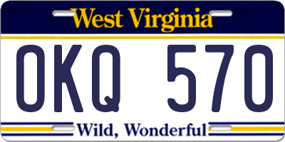 WV license plate OKQ570