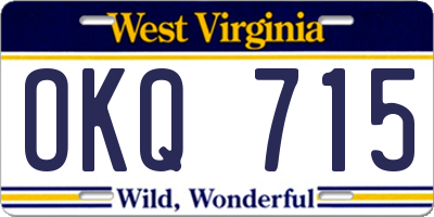 WV license plate OKQ715