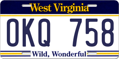 WV license plate OKQ758