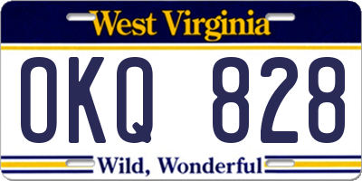 WV license plate OKQ828