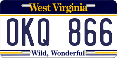 WV license plate OKQ866