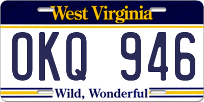 WV license plate OKQ946