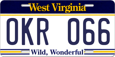 WV license plate OKR066