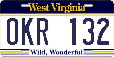 WV license plate OKR132