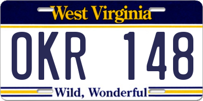 WV license plate OKR148