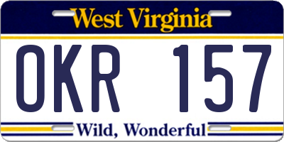 WV license plate OKR157