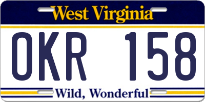 WV license plate OKR158