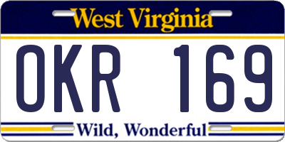 WV license plate OKR169
