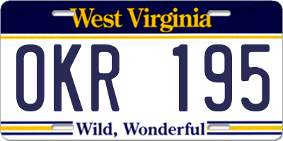 WV license plate OKR195