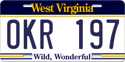 WV license plate OKR197