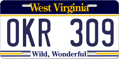 WV license plate OKR309