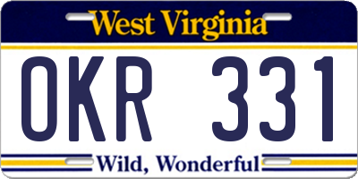 WV license plate OKR331