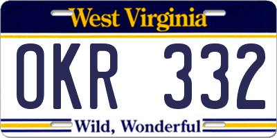 WV license plate OKR332
