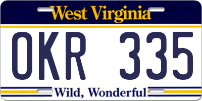 WV license plate OKR335