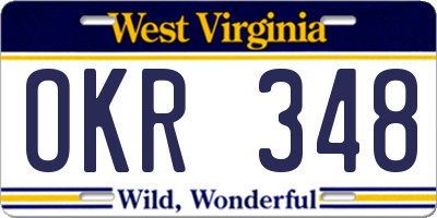 WV license plate OKR348