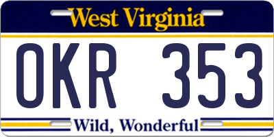 WV license plate OKR353