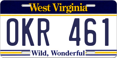 WV license plate OKR461
