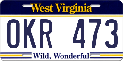 WV license plate OKR473