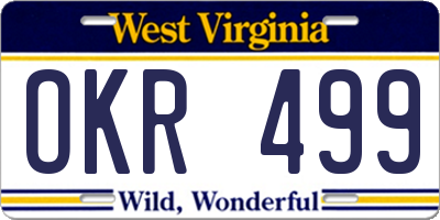 WV license plate OKR499