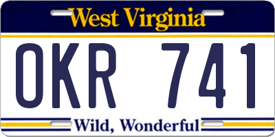 WV license plate OKR741