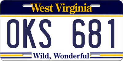 WV license plate OKS681