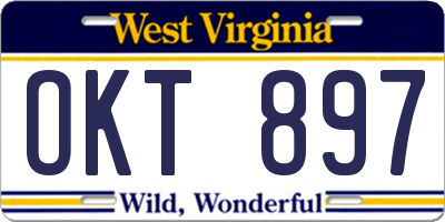 WV license plate OKT897