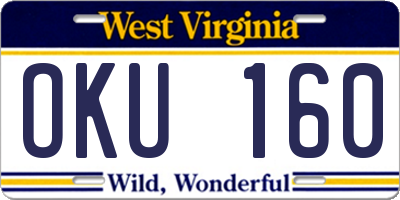 WV license plate OKU160