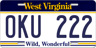 WV license plate OKU222