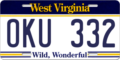 WV license plate OKU332