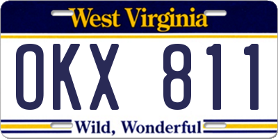 WV license plate OKX811