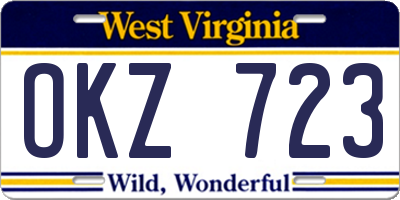 WV license plate OKZ723