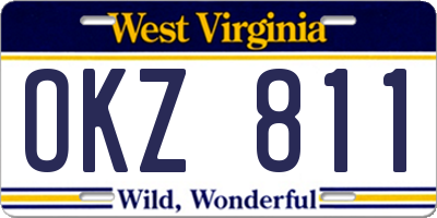 WV license plate OKZ811