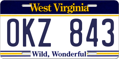 WV license plate OKZ843