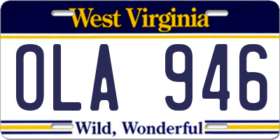 WV license plate OLA946