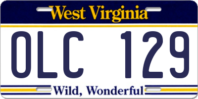 WV license plate OLC129