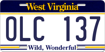 WV license plate OLC137