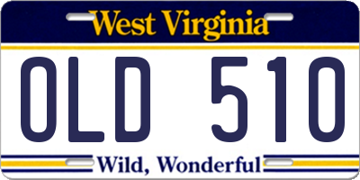 WV license plate OLD510