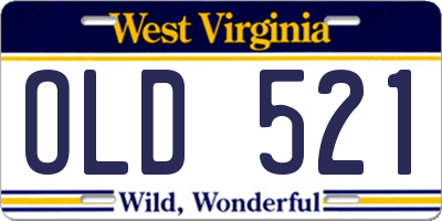 WV license plate OLD521