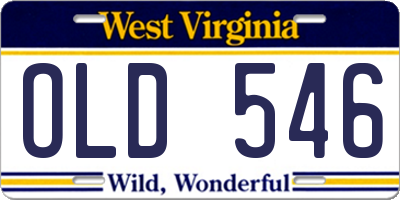 WV license plate OLD546