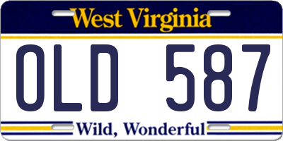 WV license plate OLD587