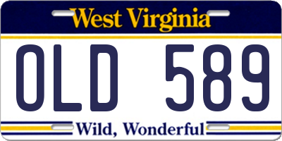 WV license plate OLD589
