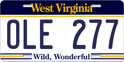 WV license plate OLE277
