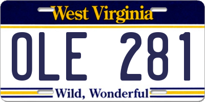 WV license plate OLE281