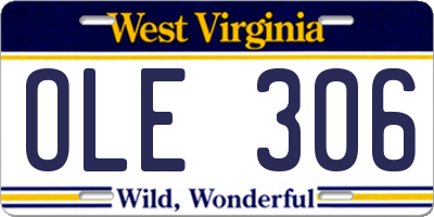 WV license plate OLE306