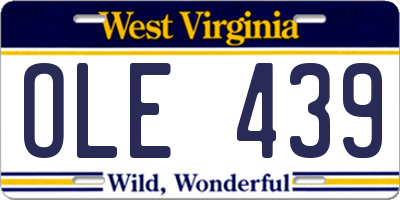 WV license plate OLE439