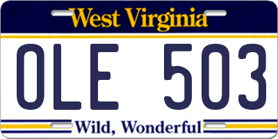 WV license plate OLE503