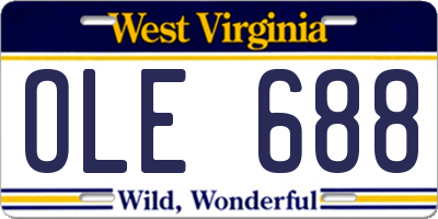 WV license plate OLE688