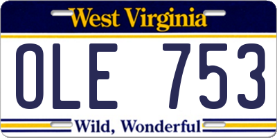 WV license plate OLE753