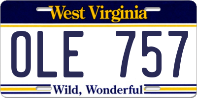 WV license plate OLE757