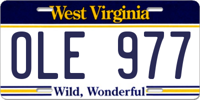 WV license plate OLE977